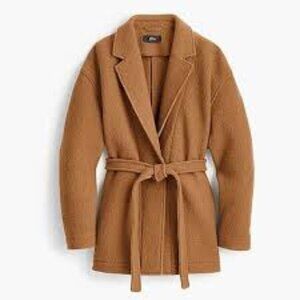 J. Crew Camille 100% Italian Boiled Wool Brown Short Wrap Coat Women’s S
